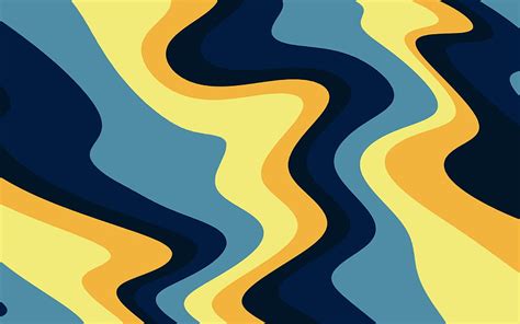 Material Design Colorful Waves Blue Yellow Backgrounds Geometric Art