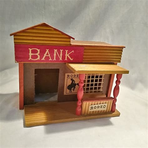 Vintage Wooden Western Town Bank Ready For The Rodeo Etsy