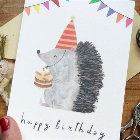 Happy Birthday Greeting Card A6 Greeting Card Fox Card Etsy