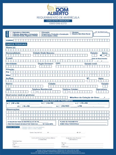 Requerimento De Matricula Pos 2 Pdf