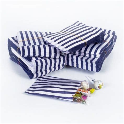 Unipackltd Blue Candy Stripe Paper Bags 10 X 14 1 Pack 100