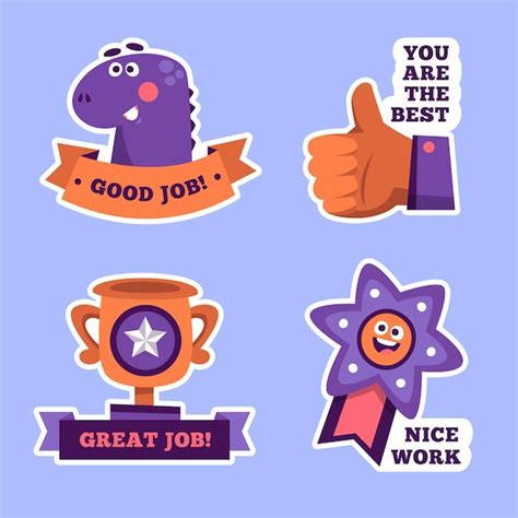 Premium Vector Hand Drawn Good Job And Great Job Sticker Collection