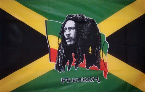 bob marley jamaica freedom 8 x 5 flag