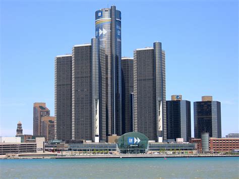 Renaissance Center, the headquarters of General Motors in Detroit ...