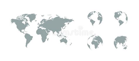 The Earth World Map With Contours On White Background Vector