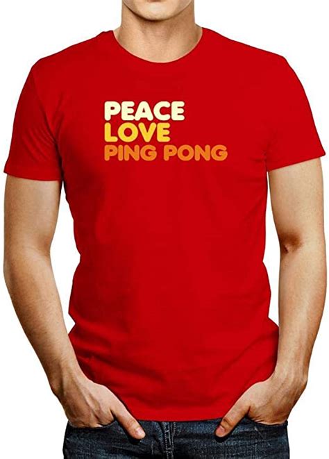 Idakoos Peace Love Ping Pong T Shirt 2xl Amazonde Bekleidung