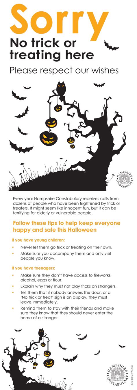 Halloween Poster Follow These Tips By Hampshire Constabulary To Keep