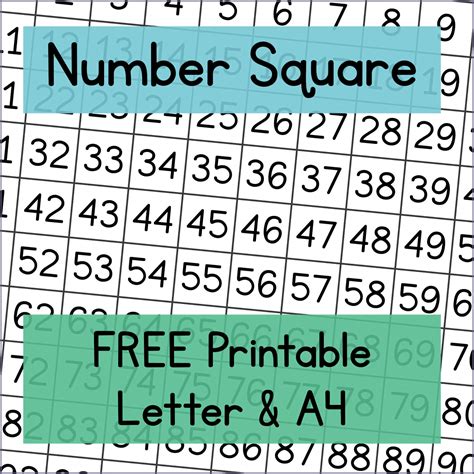 100 Number Square Free Printable Mama Geek