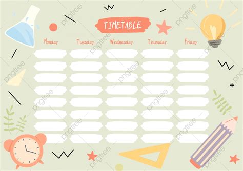 Cute School Timetable Template Template Download On Pngtree