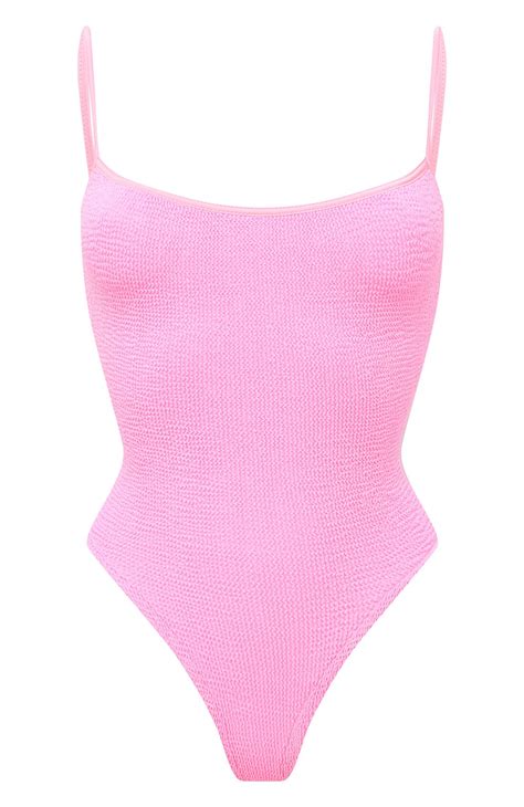 Женский розовый слитный купальник Hunza G — купить в интернет магазине