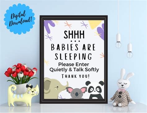 Printable Babies Sleeping Sign Daycare Printable Be Quiet Etsy