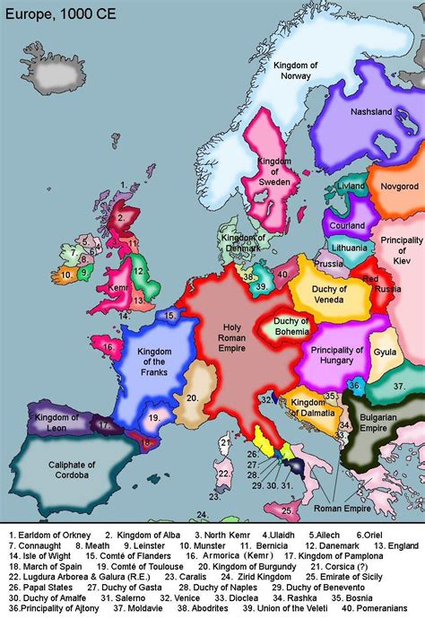 Europe 1000ce History Geography Historical Maps European History