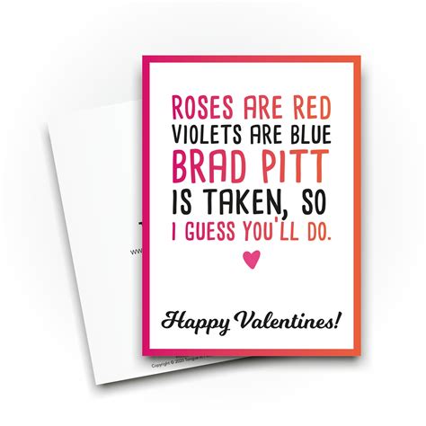 Funny Valentines Cards Roses Are Red Poem Joke For Boyfriend Etsy