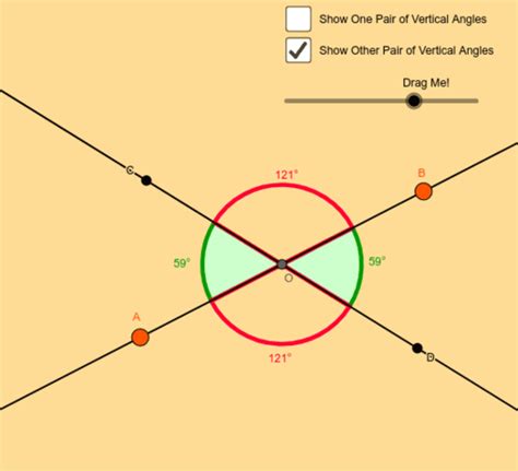 Vertical Angles Theorem Geogebra