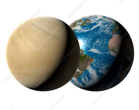Earth Compared To Venus Illustration Stock Image F0211733