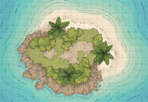 Tropical Island Map Rpg Battle Map By 2 Minute Tabletop