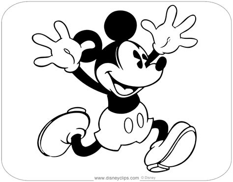 Mickey mouse looks younger in the picture which makes it all the more fun and exciting for the kids to color. Classic Mickey Mouse Coloring Pages | Disneyclips.com