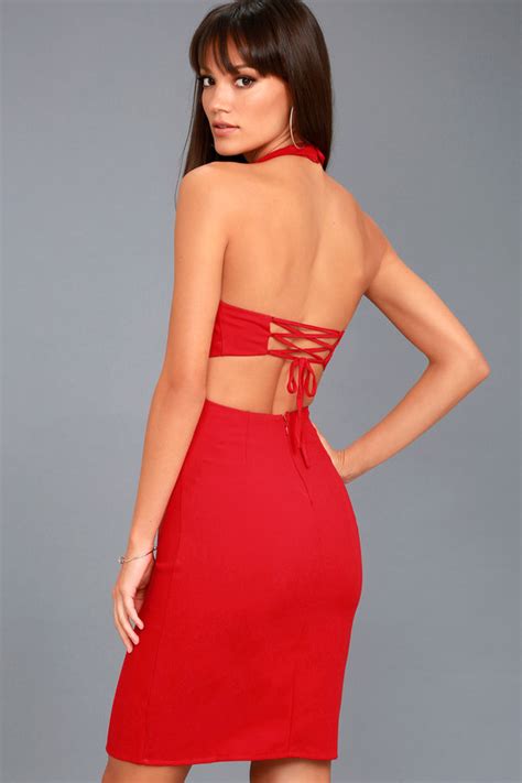 Sexy Red Dress Backless Dress Bodycon Dress Lulus