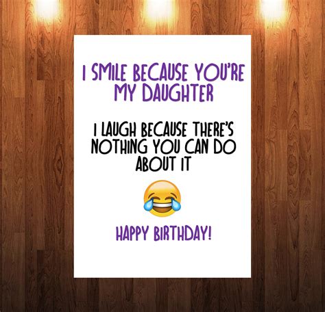 Funny Happy Birthday Card For Daughter 18th 21st 30th 40th Etsy