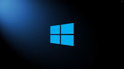 Windows 10 Simple Blue Logo On Carbon Fiber Wallpaper Computer