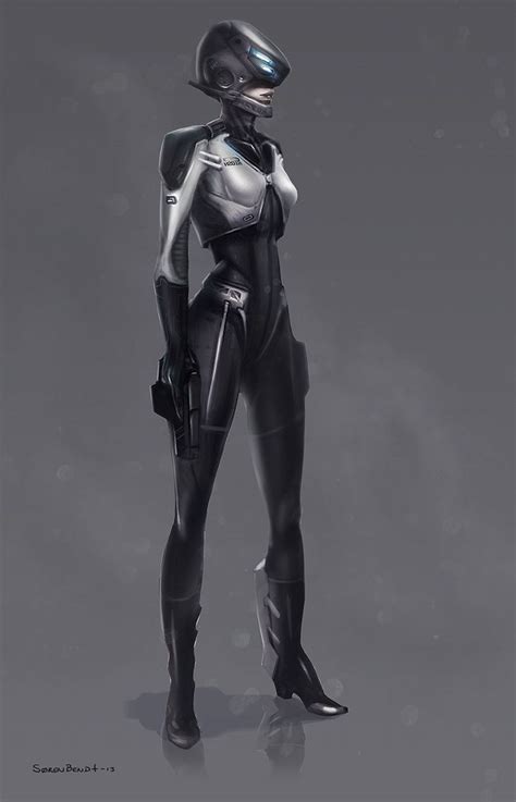 Sonobeno Police Pilot Char5 Sci Fi Girl Pilot Sci Fi Concept Art