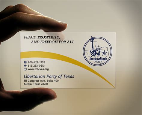 Bold Modern Political Business Card Design For Libertarian Party Of