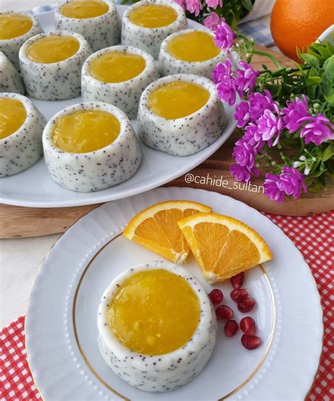 Portakallı Haşhaşlı İki Renkli Muhallebi - Resimli Yemek ...