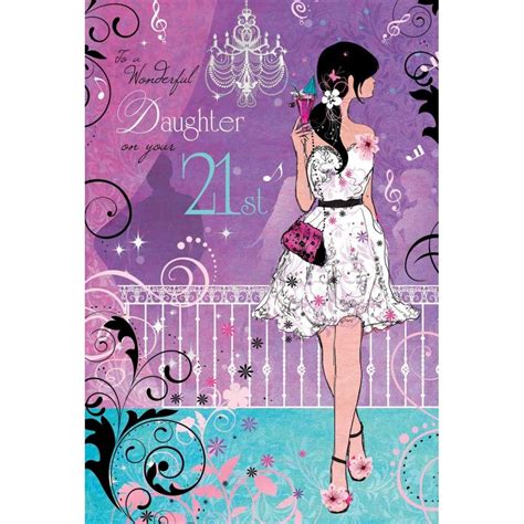 Special gifts for daughters 21st birthday. Wonderful Daughter 21st Birthday Card - Karenza Paperie
