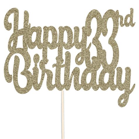 Happy 33rd Birthday Glitter Cake Topper Party Celebration Etsy