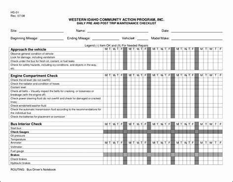 Sample Example And Format Templates 2 Building Maintenance Schedule