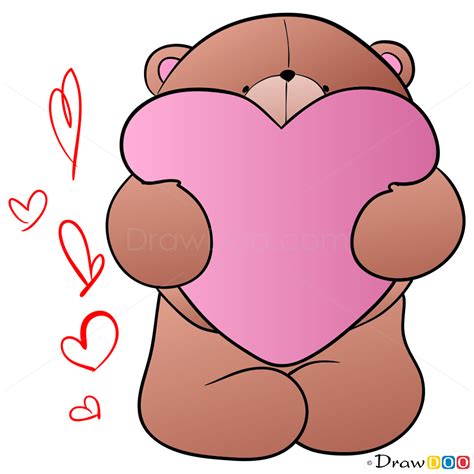 How To Draw A Cute Bear With A Heart Jus Try To Smile