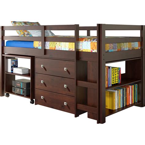 donco kids twin  loft bed  storage reviews wayfair