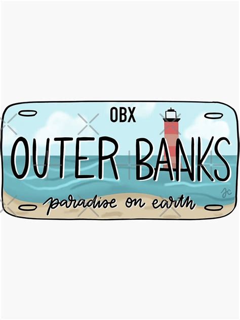 The Original Obx License Plate Bright Sticker By Jeandabean Preppy