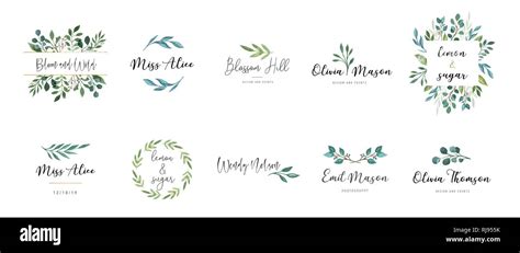 Elegant Logos Wedding Monograms Hand Drawn Elegant Delicate