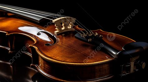 Beautiful Violin With Its Back Up Against A Dark Background A Violin