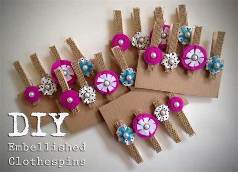 Diy Embellished Clothespins Happiness Is Homemade