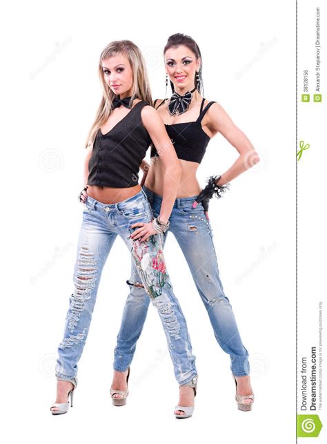 Deux Filles Sexy Dans Des Jeans Photo Stock Image Du Jeans Dans