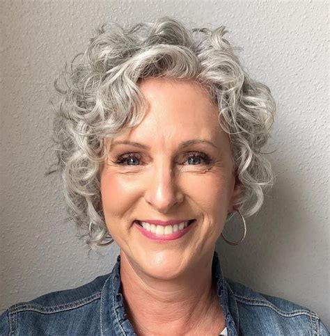 short curly gray hairstyle for older women short curly haircuts grey curly hair curly hair