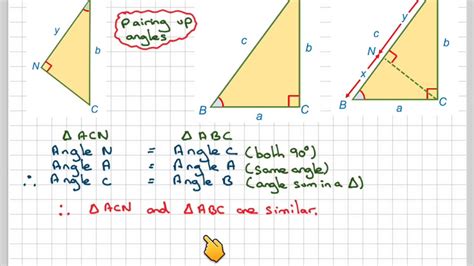 Proof Of Pythagoras Theorem Using Similar Triangles Youtube