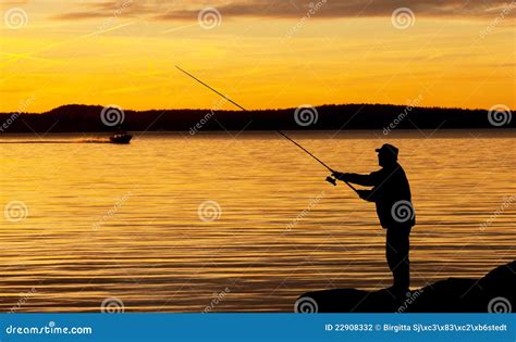 A Fisherman In Sunset Stock Photography Image 22908332