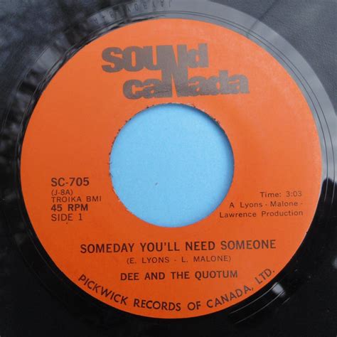 Dee And The Quotum Someday Youll Need Someone 1969 Vinyl Discogs