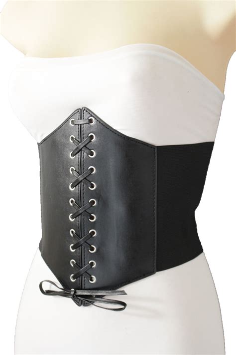 women wide sexy corset fashion belt hip high waist faux leather plus size m l belts