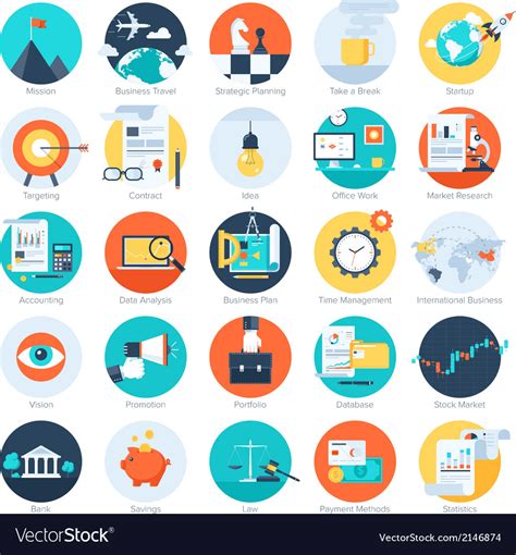 Business Icons Royalty Free Vector Image Vectorstock
