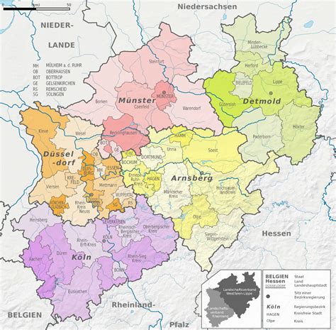 La capital de l'estat és düsseldorf. File:Nordrhein-Westfalen, administrative divisions - de ...
