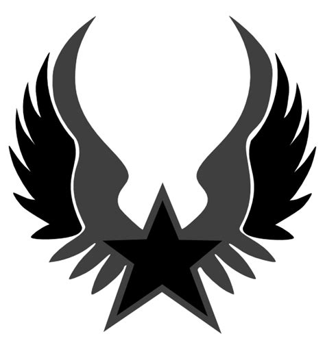 Black And Grey Star Emblem Clip Art At Vector