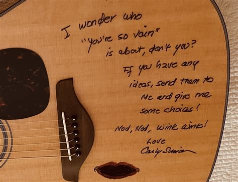 Charitybuzz Youre So Vain Carly Simon Autographed Acoustic Guitar