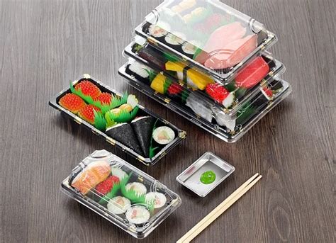 Plastic Disposable Sushi Container Antifog Box Packaging For Cake View