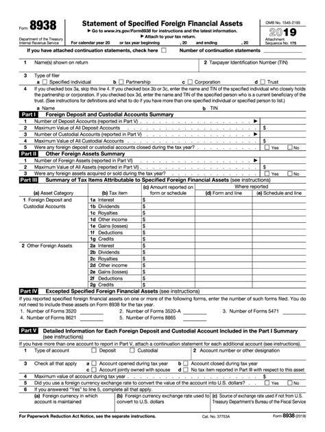 Irs w4 2019 form printable can offer you many choices to save money thanks to 23 active results. 2019 Form IRS 8938 Fill Online, Printable, Fillable, Blank ...