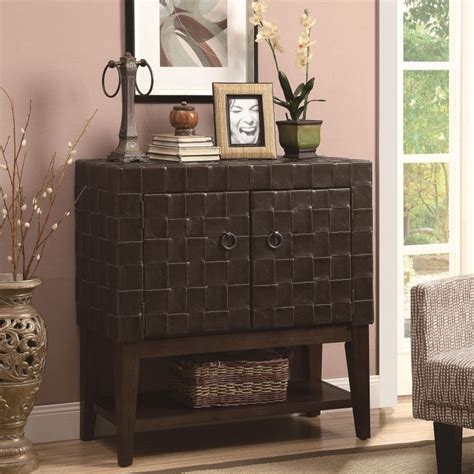 The quality of the chests is not as good as i anticipated but. This unique accent cabinet features a woven leather-like ...
