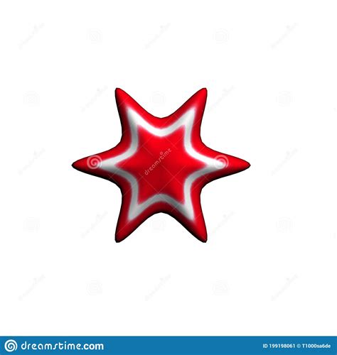 Abstract Red White Star With Shadow On The White Background Stock